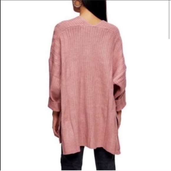 NEW TOPSHOP Mauve Cardigan Open Front slouchy NWT - Picture 6 of 6